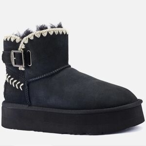 Austraila Luxe Collective Eva Platform Boots Stitch Faux Fur Suede Designer #195